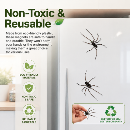 Halloween Prank Fake Spider Magnetic Fridge Sticker（5PCS）