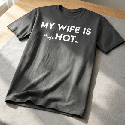 😎"My wife is mentally ill" humorous satirical T-shirt