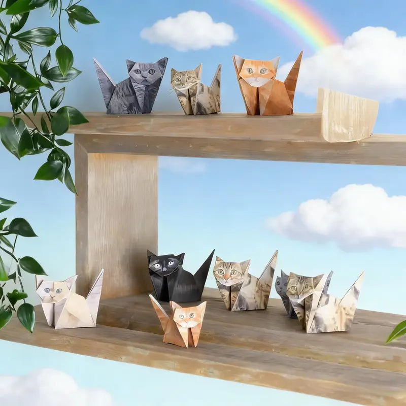 🐱✂️New DIY Paper Cat Origami Animal Set (50 Pcs)