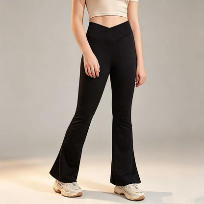 Girl's Leggings Cross High Waisted Flare Pants Yoga Bootcut Pants