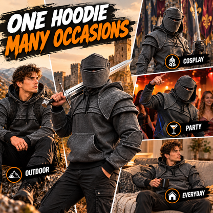 ⚔️ The Dark Armor Knight Hoodie – Tactical Medieval Streetwear