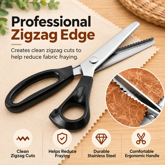 ✂️Stainless steel serrated shears - suitable for DIY crafts and clothing making