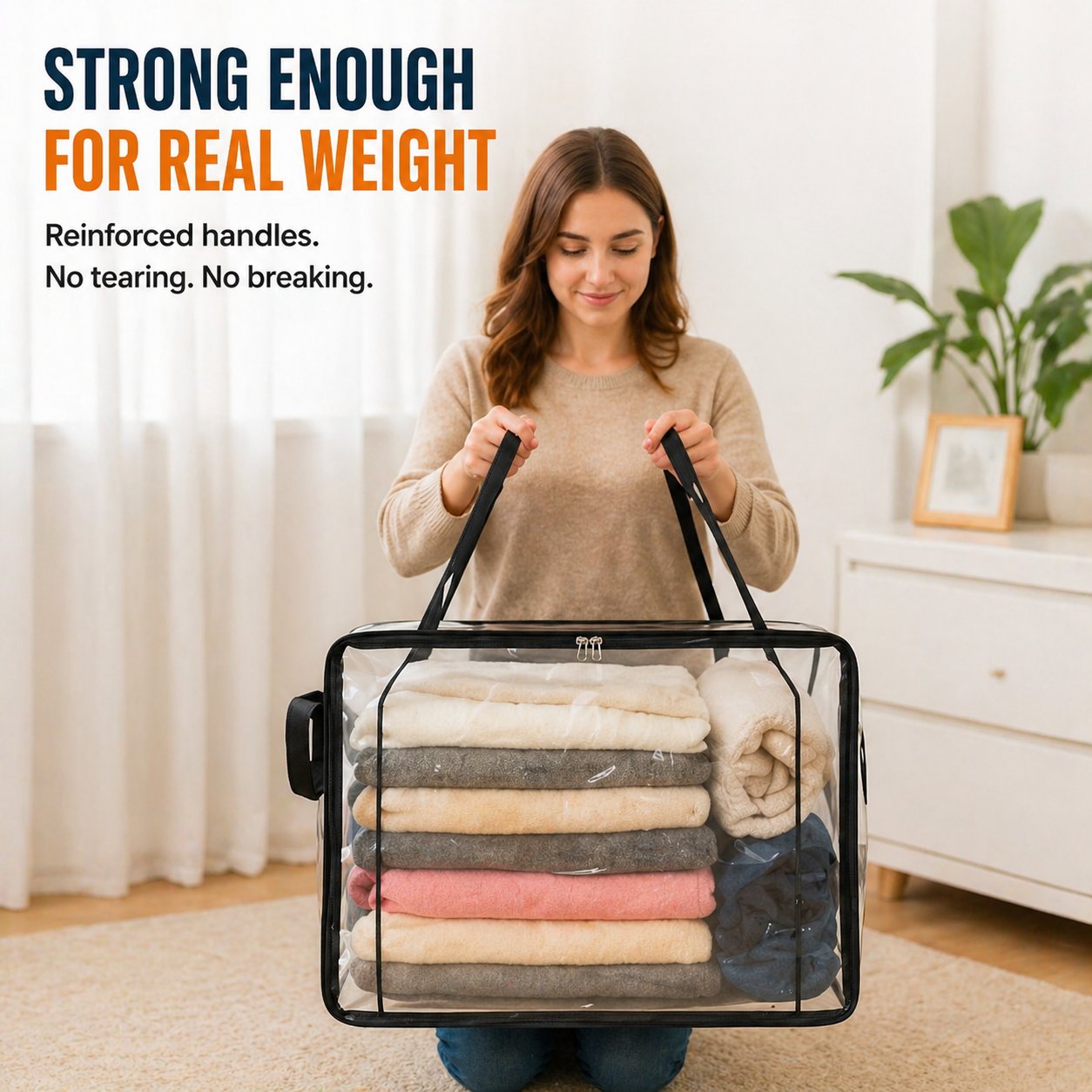 🔥Hot Sale 49% off🌟📦 Large Heavy-Duty Thick Plastic Clear Storage Bag for Clothes, Moving & Storage