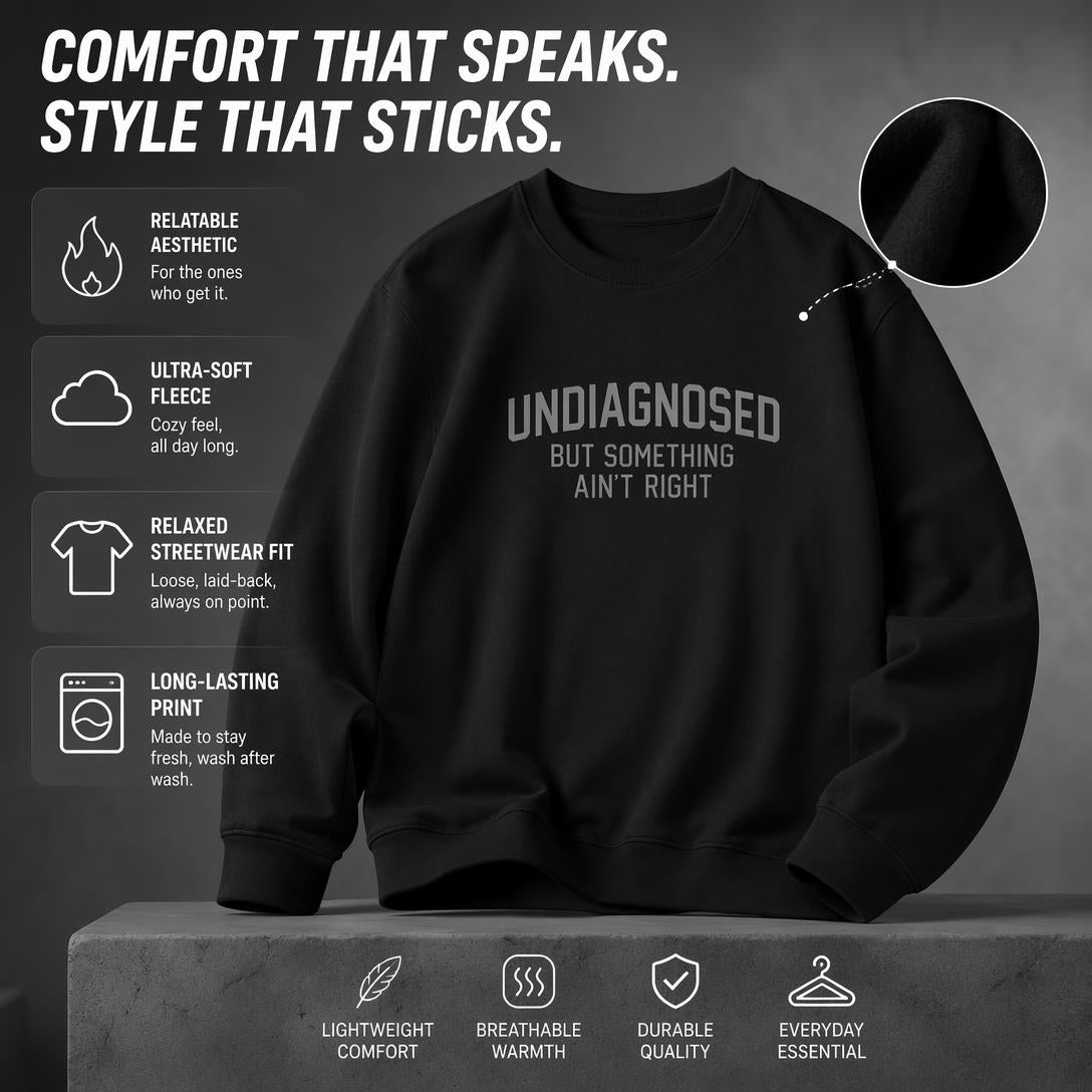 👕Funny "Undiagnosed but Feeling Something's Wrong" Long-Sleeved Humorous Sweatshirt