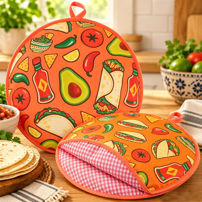 🌮2-Pack 12-Inch Tortilla Warmer Pouch – Suitable for Tortillas, Burritos, Naan, and Pizza Wraps