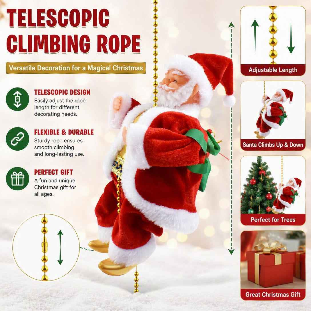 Christmas Gift Climbing Bead Electric Decoration Santa Claus Toy