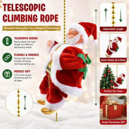 Christmas Gift Climbing Bead Electric Decoration Santa Claus Toy