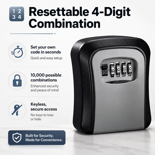 🔢Wall-Mounted 4-Digit Combination Key Safe Box