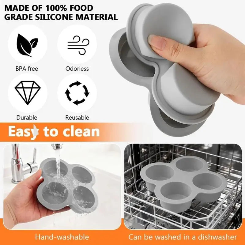 4-Cup Silicone Air Fryer Egg Mold & Oven Baking Pan