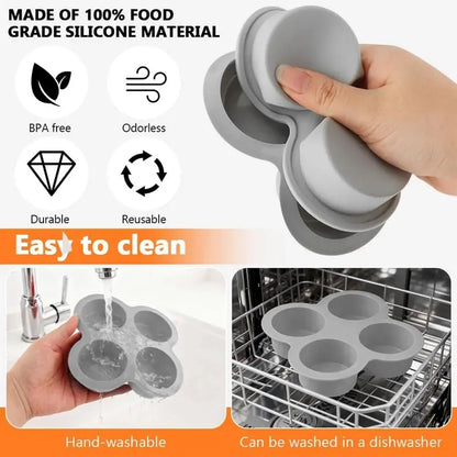 4-Cup Silicone Air Fryer Egg Mold & Oven Baking Pan