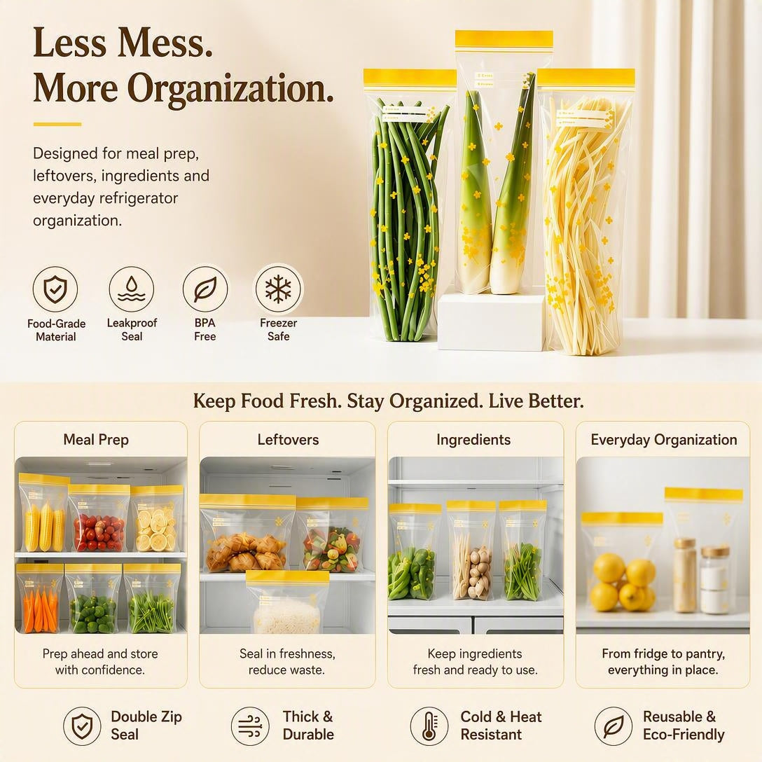 Thick Double Seal Food Storage Bags