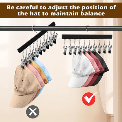 🧢📐 Wooden Clothes Drying Rack with 12 Stainless Steel Clips