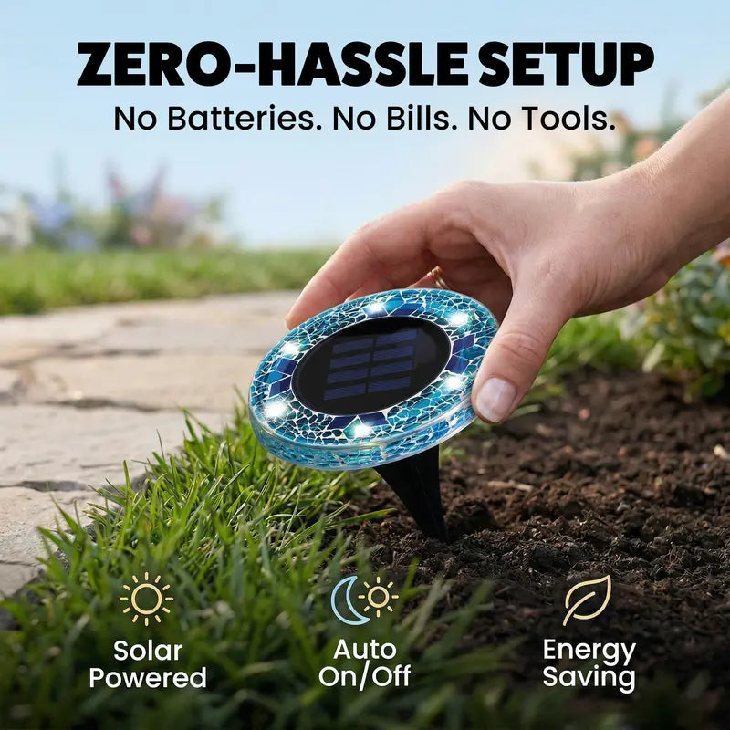 🔥Hot Sale 49% off🌟💎 Solar Outdoor Mosaic Disk Pathway LED Lights