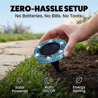 🔥Hot Sale 49% off🌟💎 Solar Outdoor Mosaic Disk Pathway LED Lights