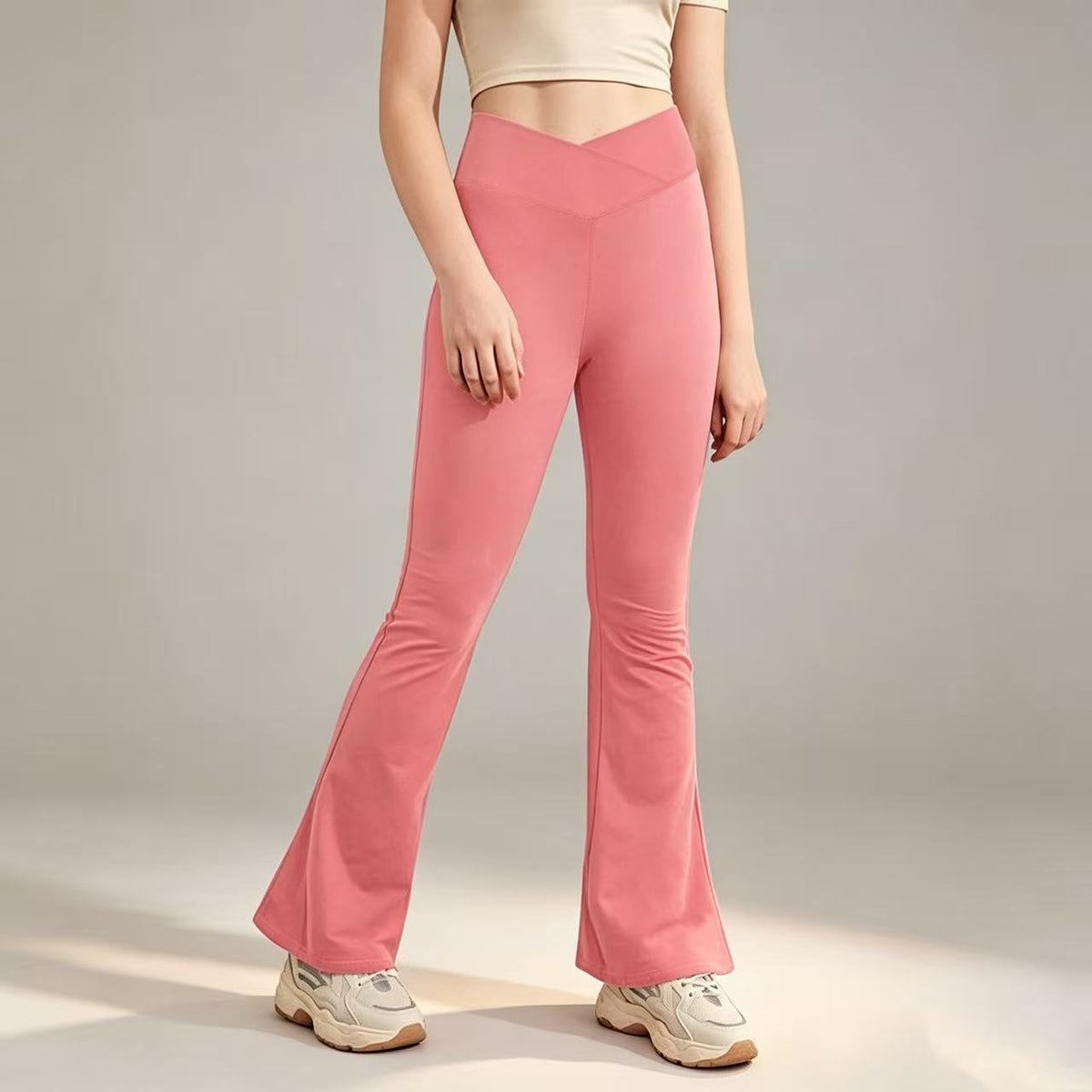 Girl's Leggings Cross High Waisted Flare Pants Yoga Bootcut Pants