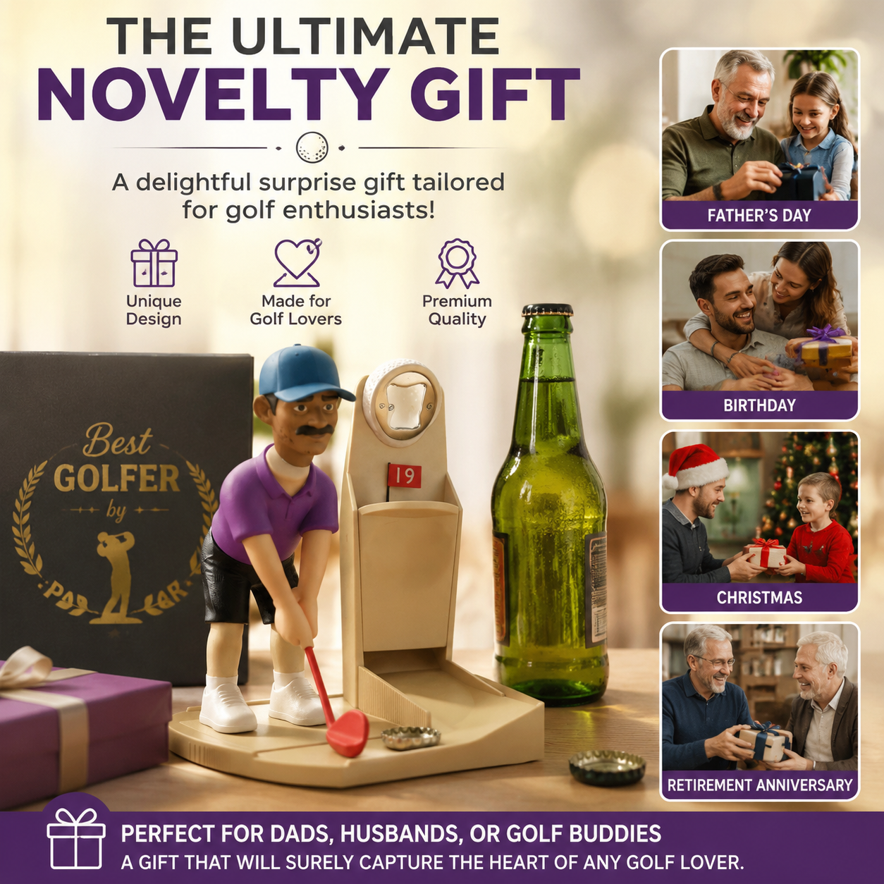 Novel Golf Ball-Shaped Bottle Opener