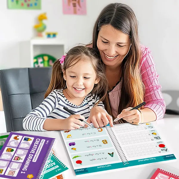 📚 Reusable Grooved Handwriting Workbook for Kids