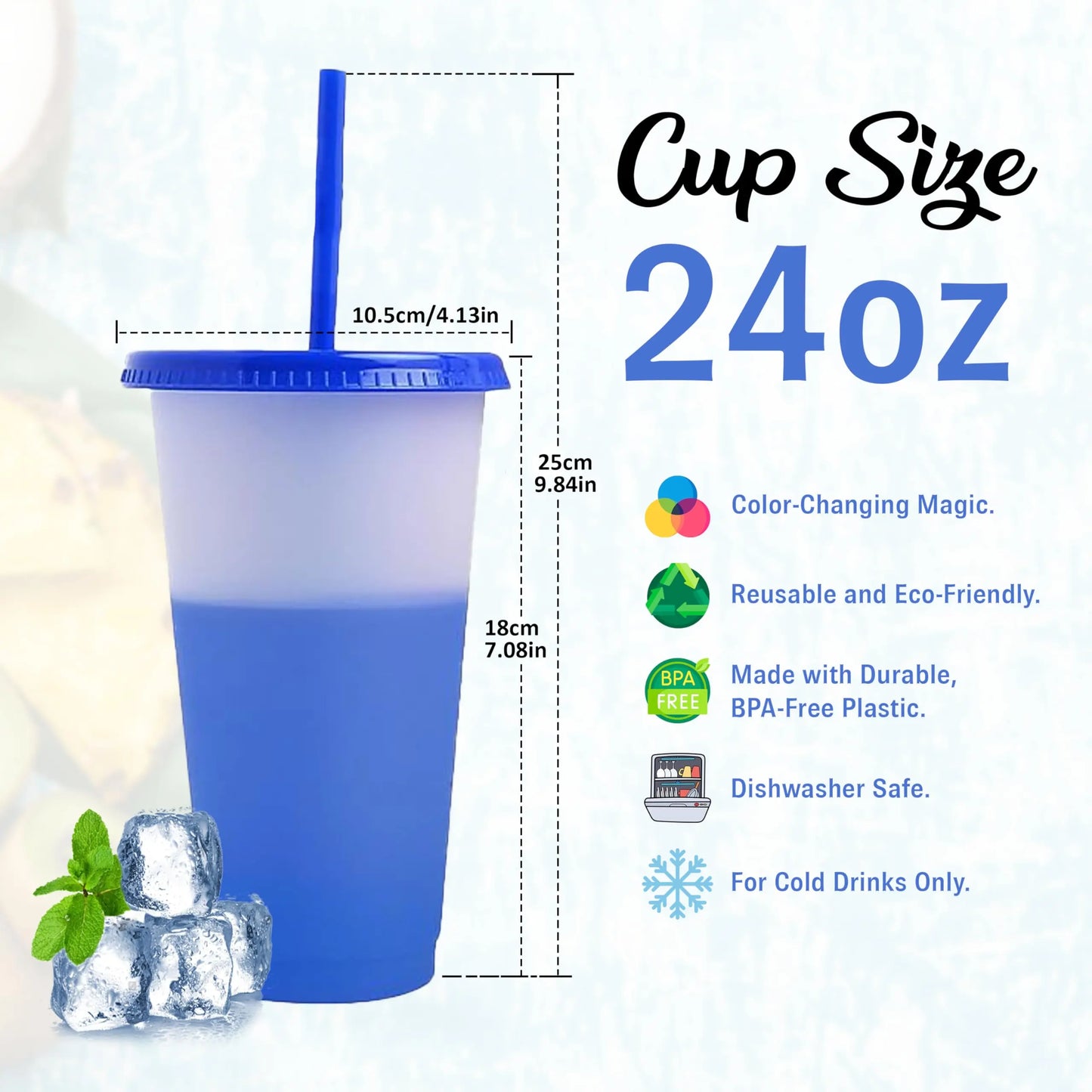 ❄️Summer temperature-regulating large-capacity color-changing cup when cooled