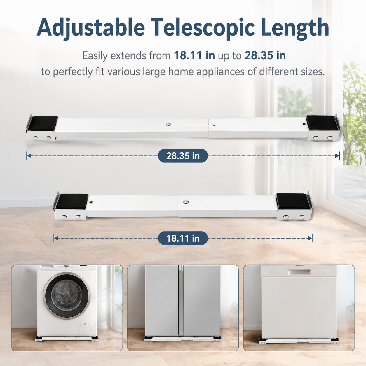 🛡️2-piece adjustable telescopic heavy-duty metal frame