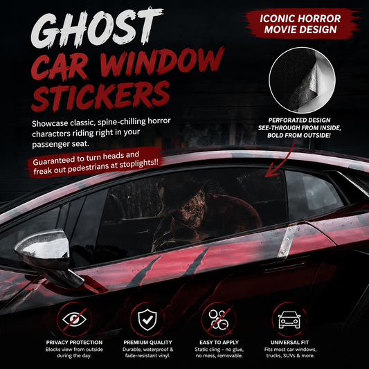 👁️Horror Movie Character Perforated Side Window Sticker (one pair)