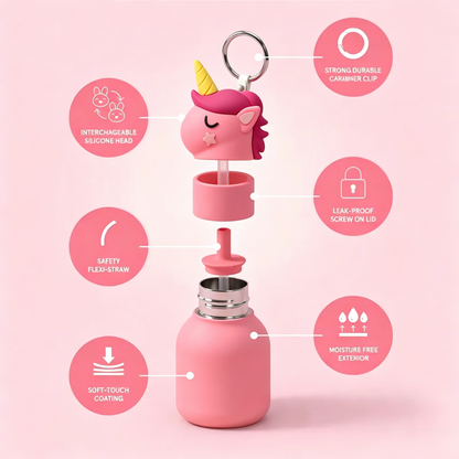 🐻✨ Mini stainless steel cartoon water bottle