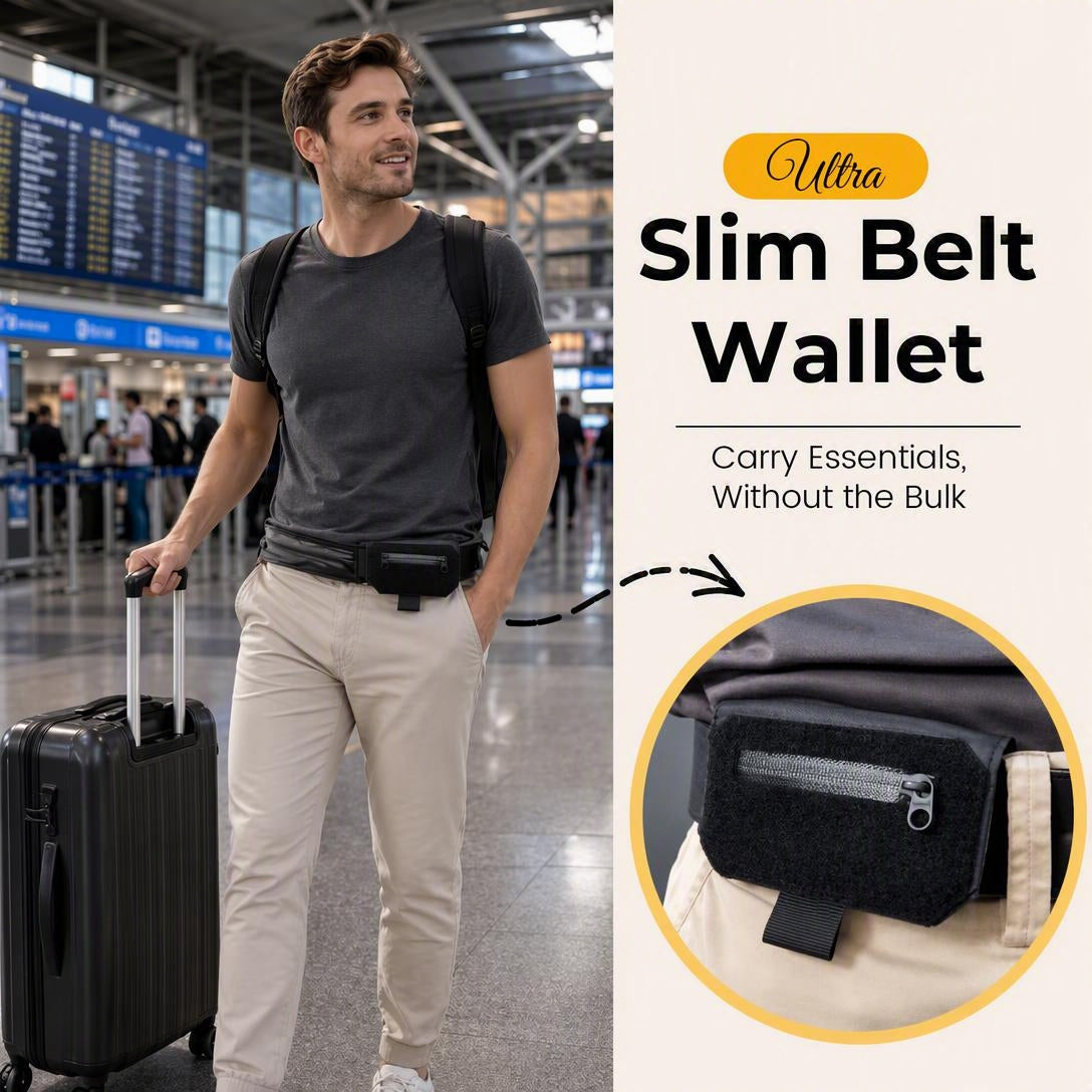 Hidden Under-Clothing Travel Wallet, Breathable Lightweight Pouch for Cards