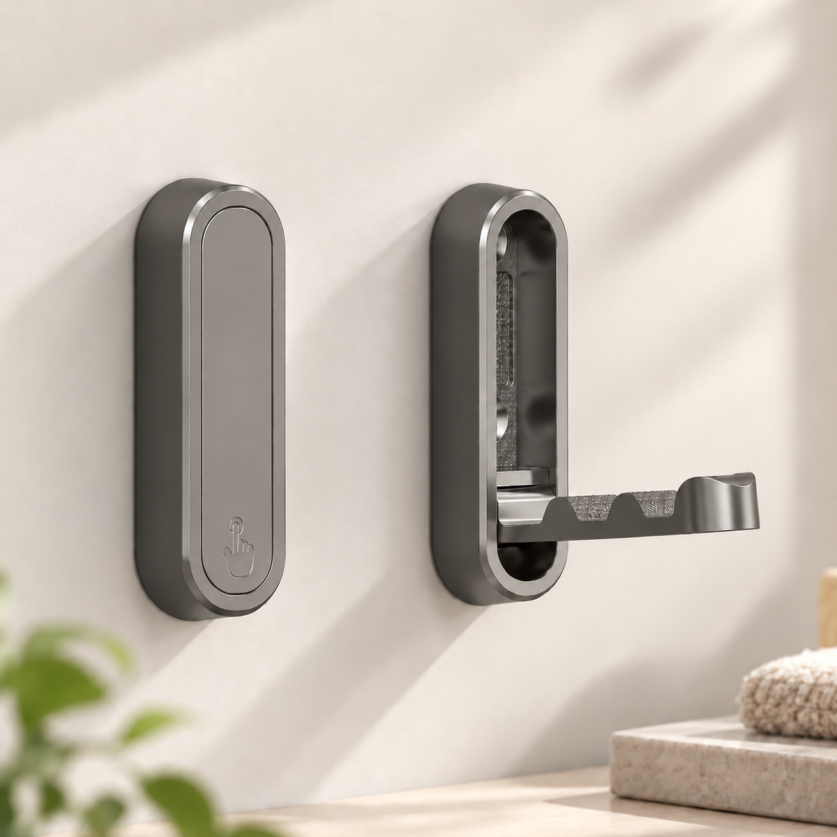 🚪 2-pack concealed folding coat hooks - suitable for offices, kitchens, bedrooms, and bathrooms