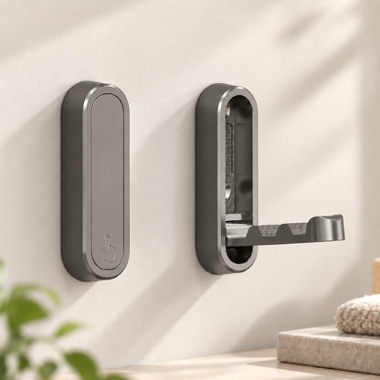 🚪 2-pack concealed folding coat hooks - suitable for offices, kitchens, bedrooms, and bathrooms
