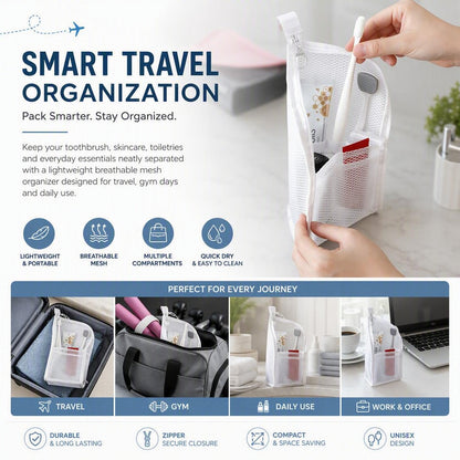 Portable Breathable Mesh Toiletry Bag