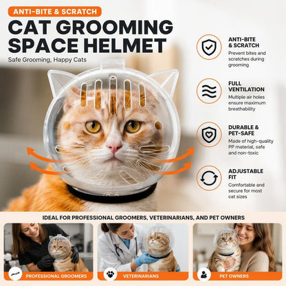 Translucent Cat Muzzle Bite Guard - Breathable Cap