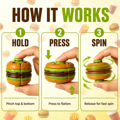 🍔Hamburger-shaped transformable fidget spinner toy