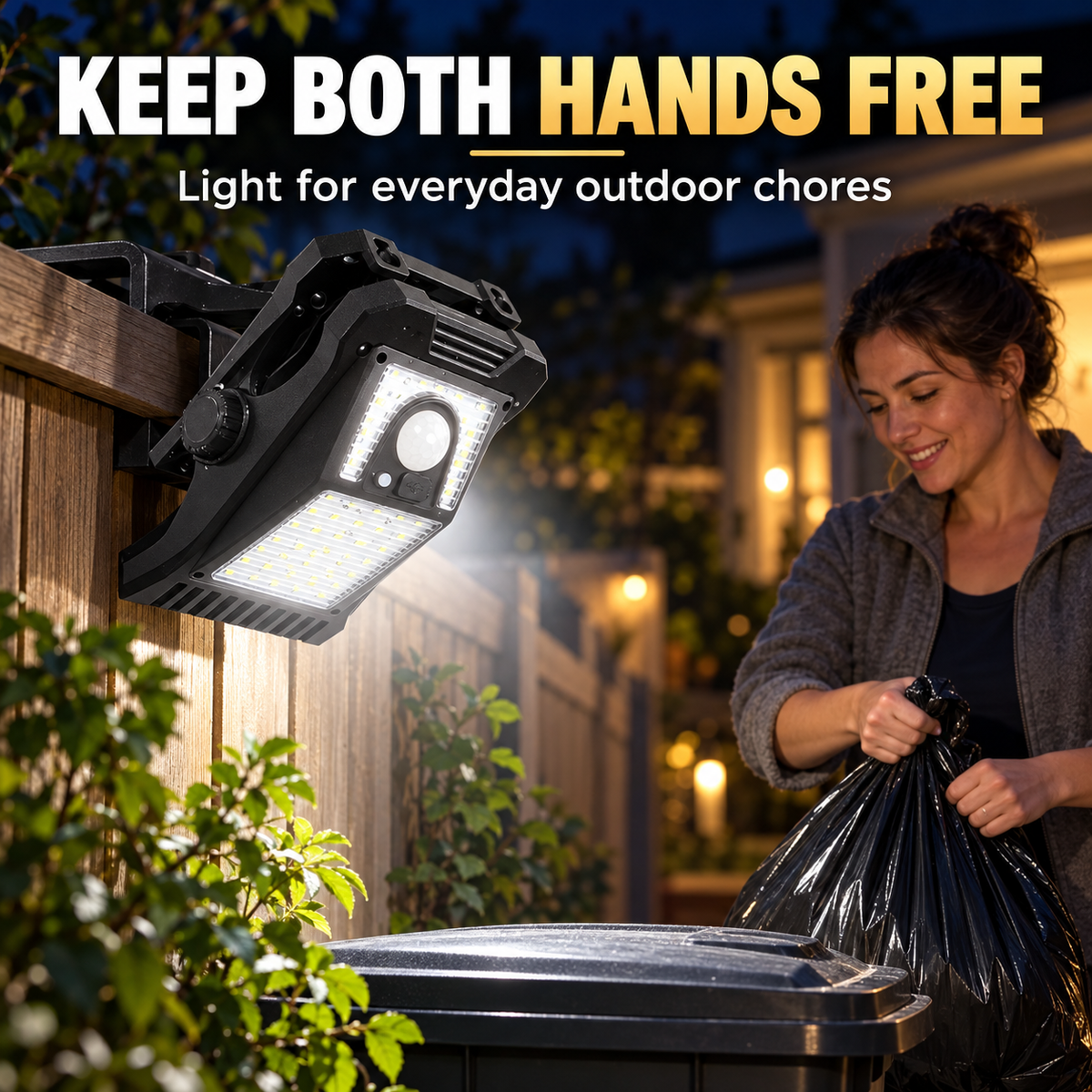 Solar-Powered Clip-On Motion Sensor Light