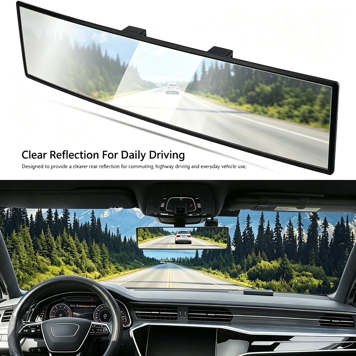 Universal Clip-On Panoramic Rearview Mirror