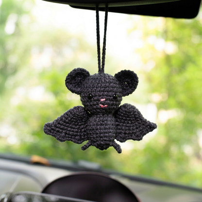 👻Crocheted Ghost Pumpkin Rearview Mirror Ornament