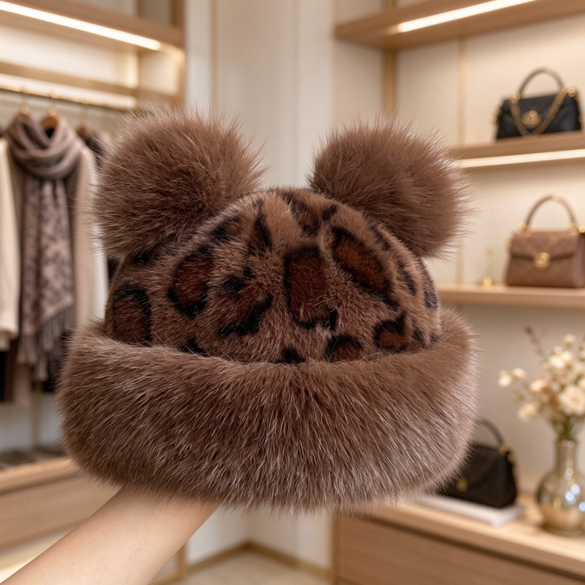 Retro plush winter hat