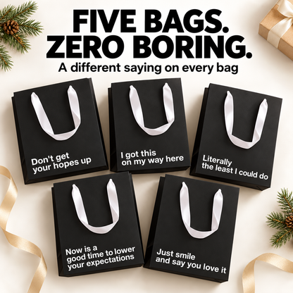 🎁 Pack of 5 fun gift bags – perfect for wrapping all kinds of presents