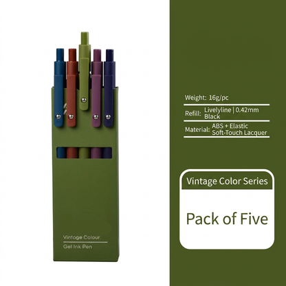 ✍️Fine-point black ink push-type gel pen