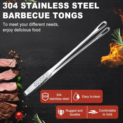 Stainless steel barbecue tongs