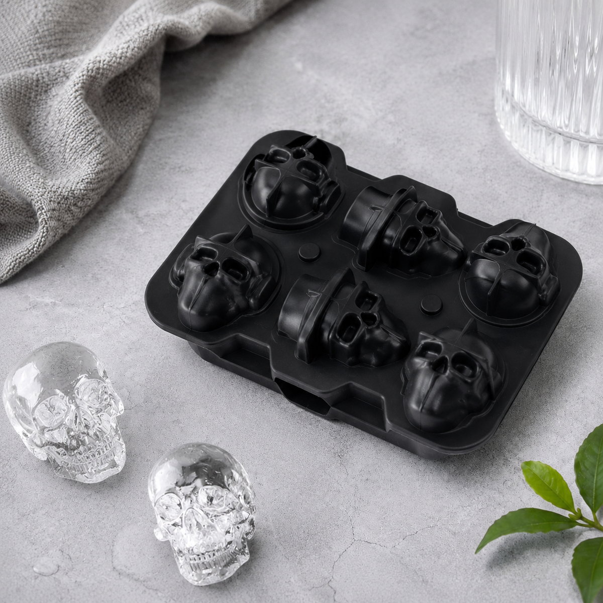💀🧊3D Skull Silicone Ice Cube Tray