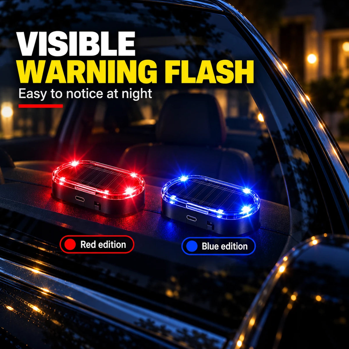 🚨Solar-powered automatic light-sensing LED simulated security warning flashing alarm light