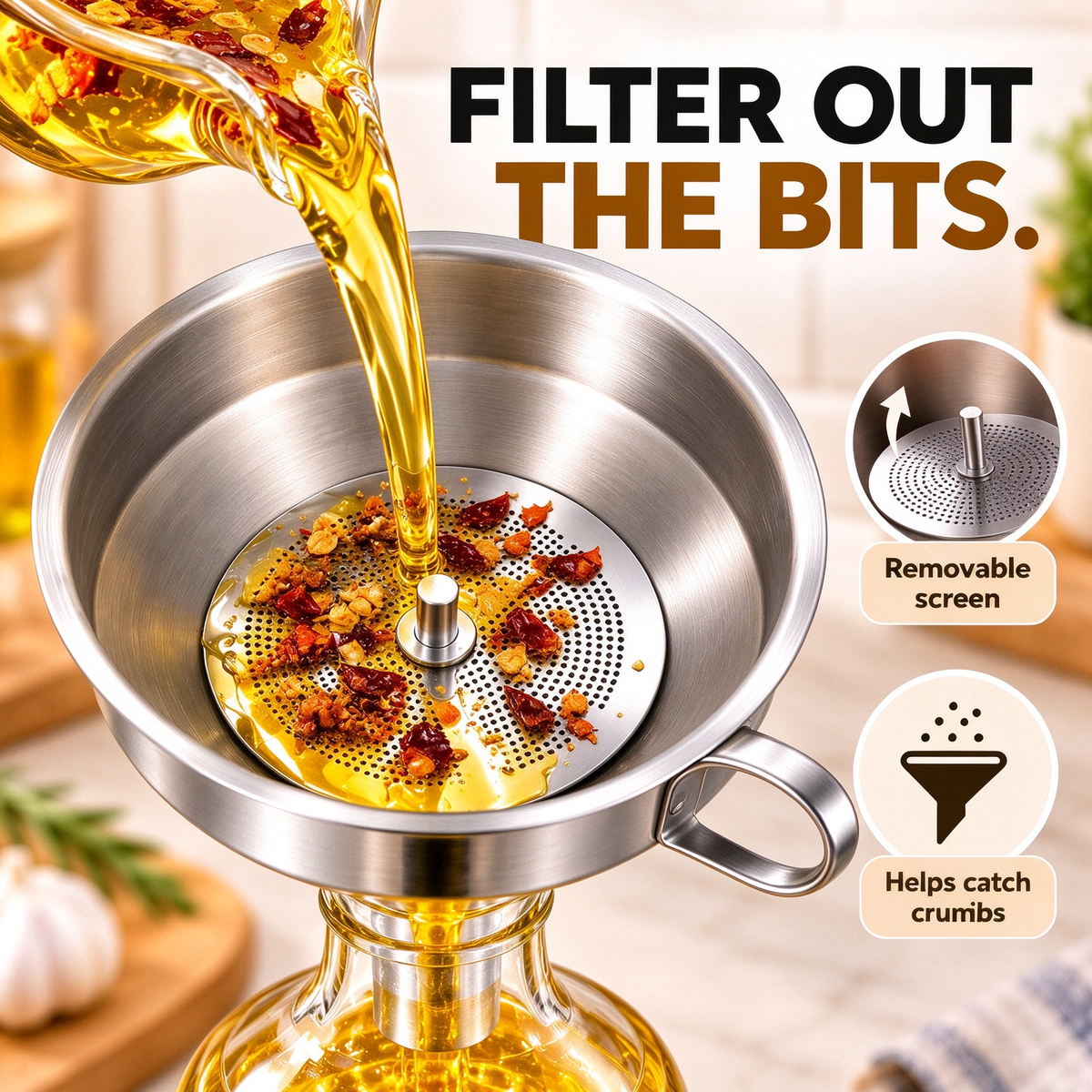 Stainless steel filter funnel