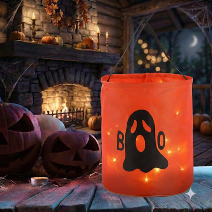 👻🌟LED Light-Up Halloween Pumpkin Candy Tote Bag