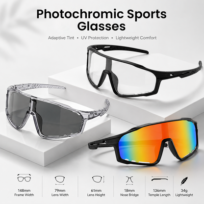 ☀️🕶️ UV400 Photochromic Polarized Safety Glasses with eyewear cases