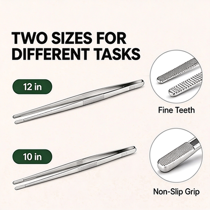 4-Piece Stainless Steel Precision Cooking Tweezers