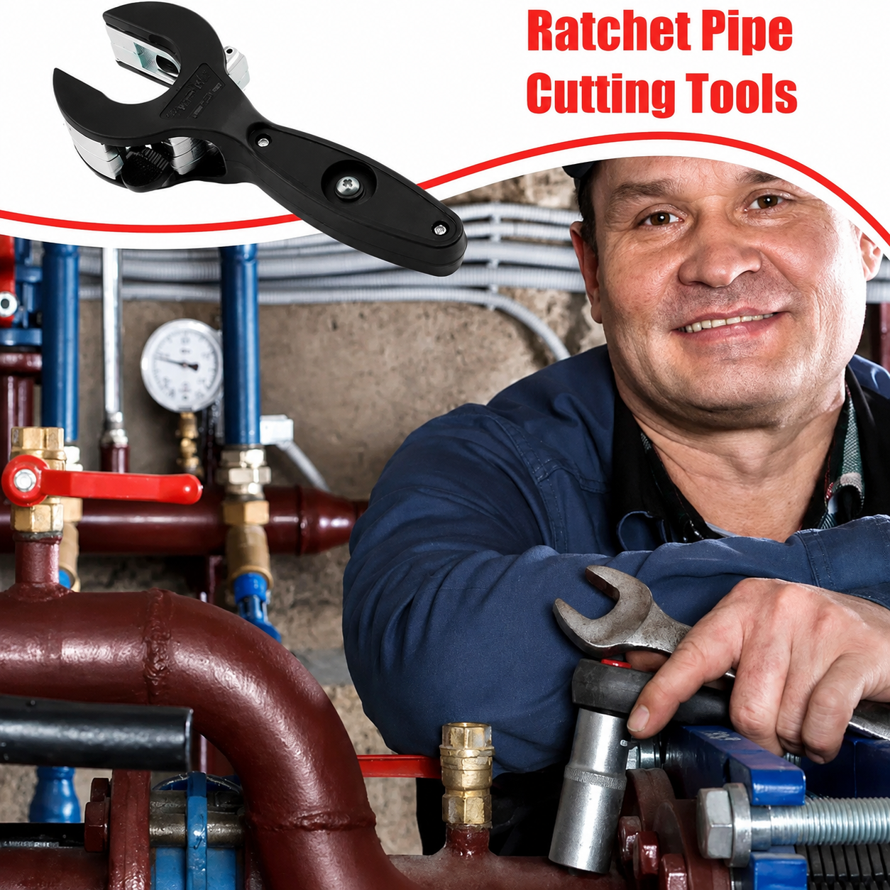 Ratchet-type Pipe Cutter, One-hand Fast Pipe Cutting Tool