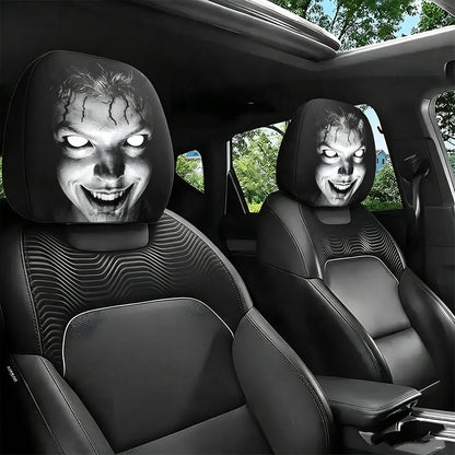 2-Pack Scary Car Headrest Covers, Halloween Car Decorations