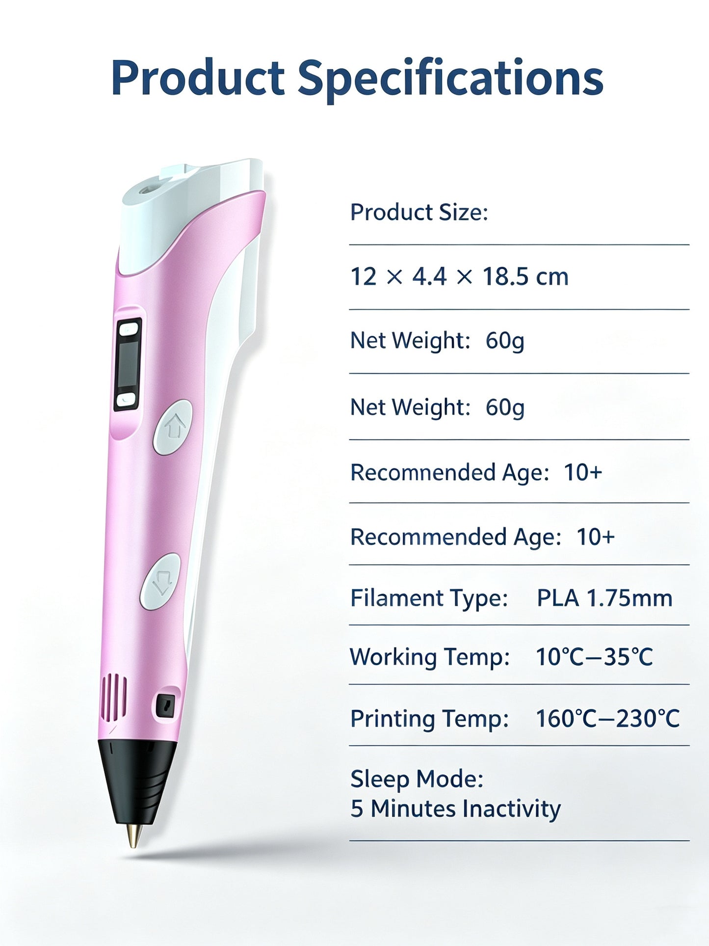 Smart 3D Printing Pen for Kids‑Easy‑Use DIY Drawing Pen