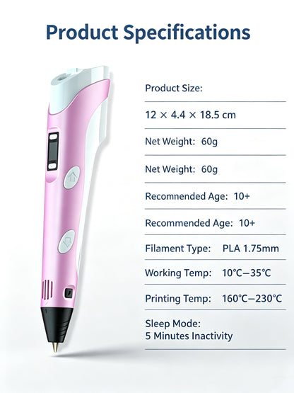 Smart 3D Printing Pen for Kids‑Easy‑Use DIY Drawing Pen