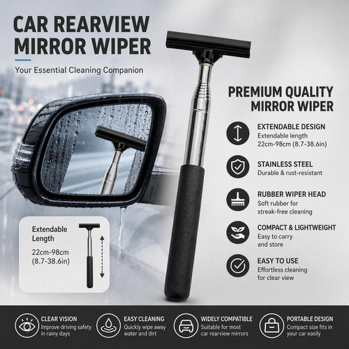 Retractable Car Rearview Mirror Wiper
