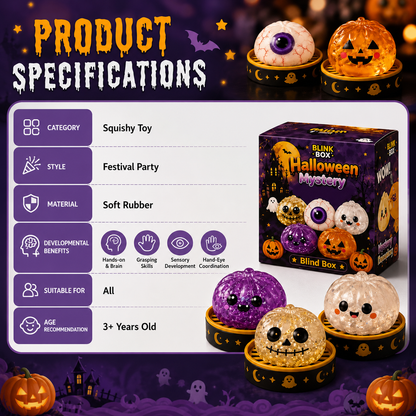 Halloween Ghost Dumpling Glitter Squeeze Toy